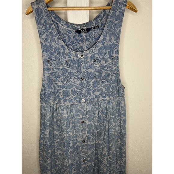 Vintage DPS New York Sleeveless Button Lightweight Denim Dress Medium Cotton - Picture 2 of 4